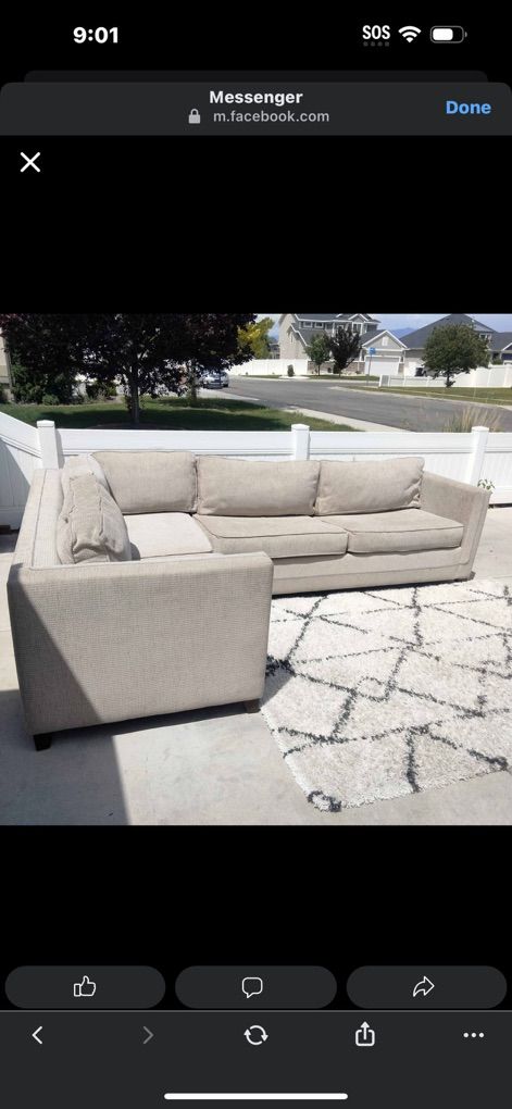 Sectional Bed Sofa Beige Color