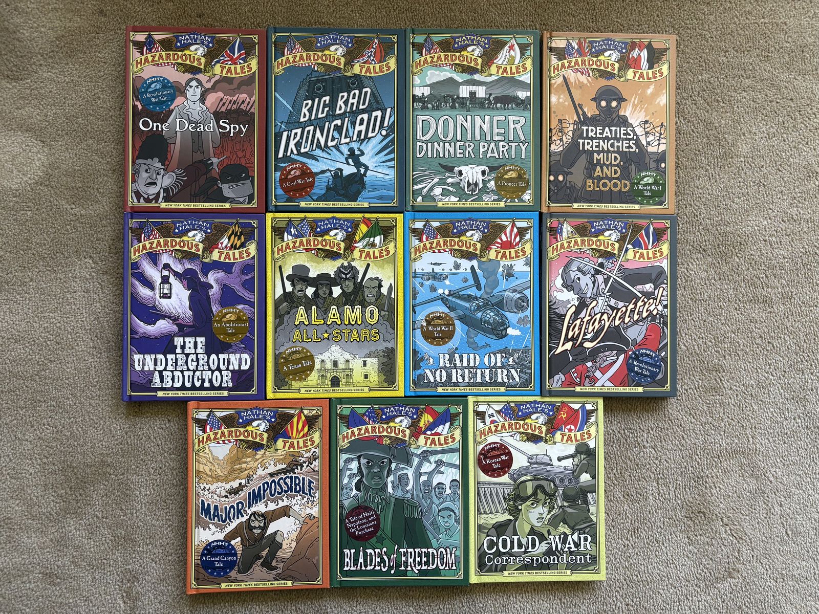 11 Hazardous Tales Books, by Nathan Hale (hardcovers)