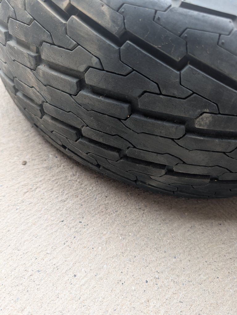 Trailer Tires 20.5x8.0-10 on Rims - Set of 2, with new spare and spare mount.   Excellent Tread, low miles .  mfg in 22.