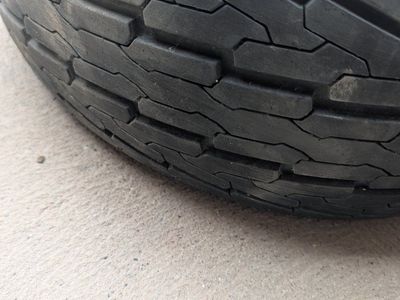 Trailer Tires 20.5x8.0-10 on Rims - Set of 2, with new spare and spare mount. Excellent Tread, low miles . mfg in 22.