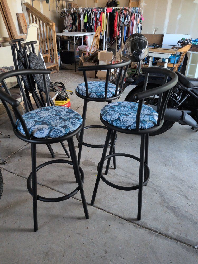 metal bar stools.