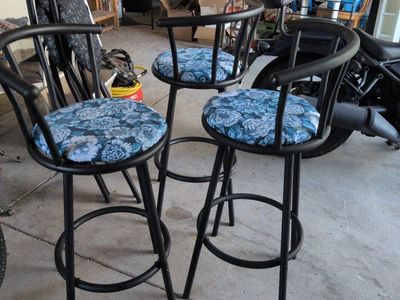 metal bar stools.