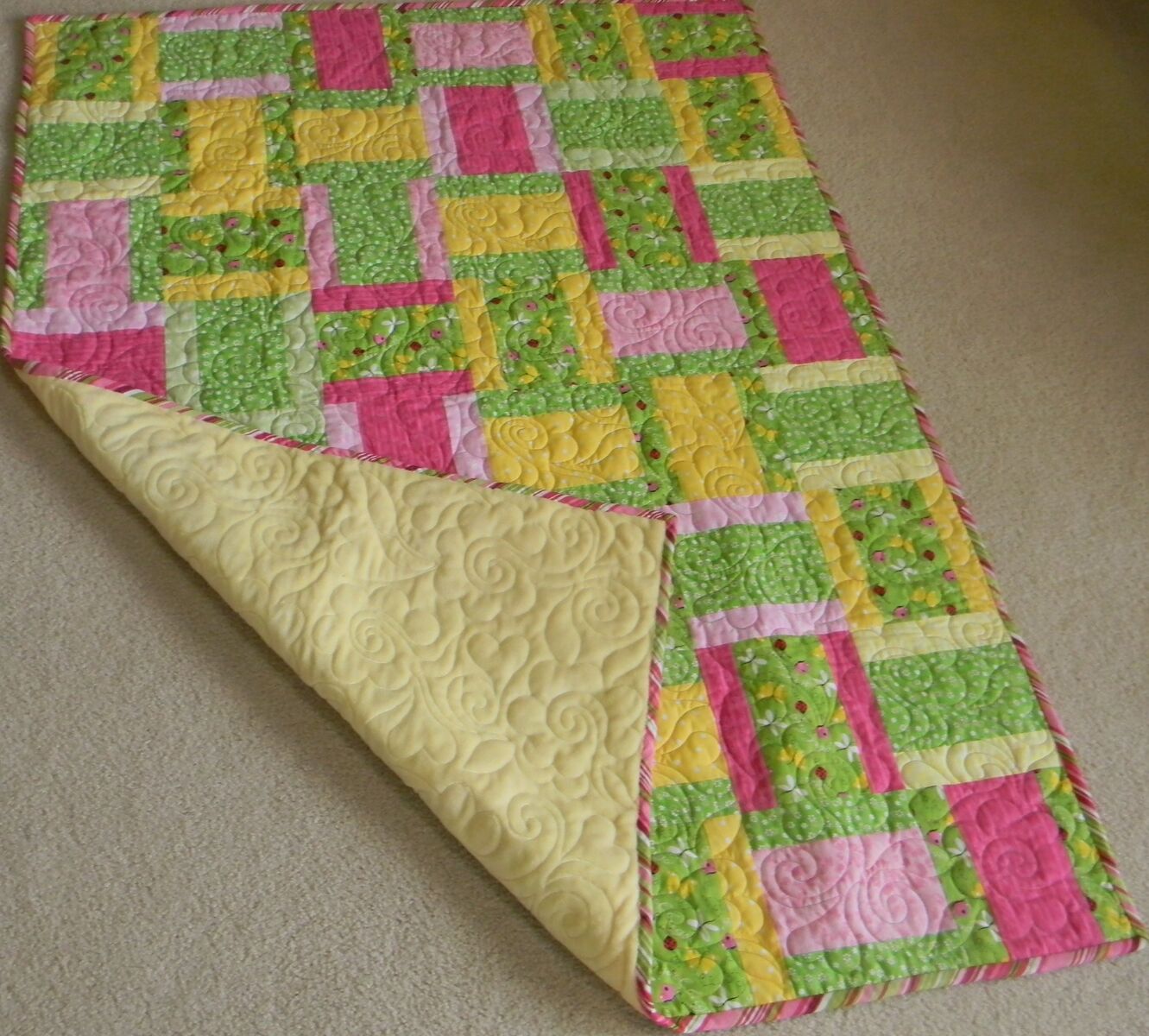 Handmade Country Patchwork Quilt for a Little Girl
