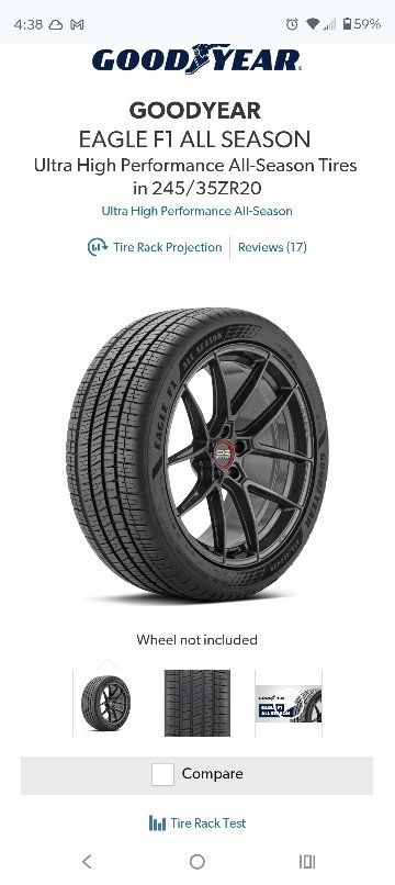 Goodyear Eagle F1 All Season Tire 245/35ZR20 95Y XL - New