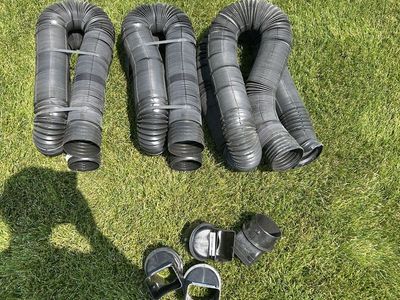 4” Perforated Flex Drain Pipe & Down Spout Adapters.