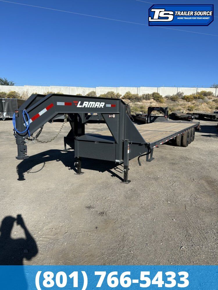 8.5x36 Lamar FG Gooseneck Equipment Trailer -  30K GVWR - Max Ramps