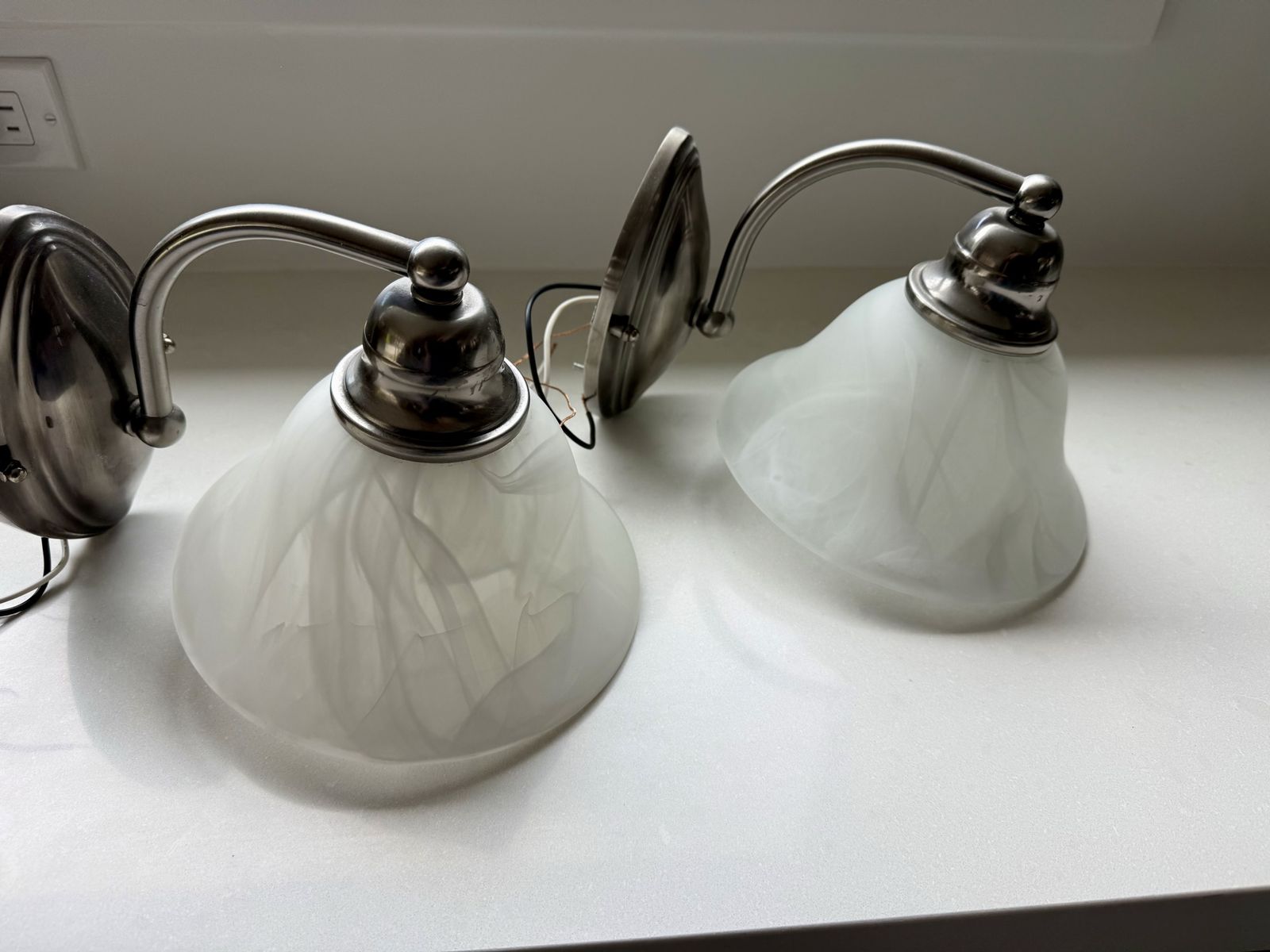 Wall Sconces with marbled glass