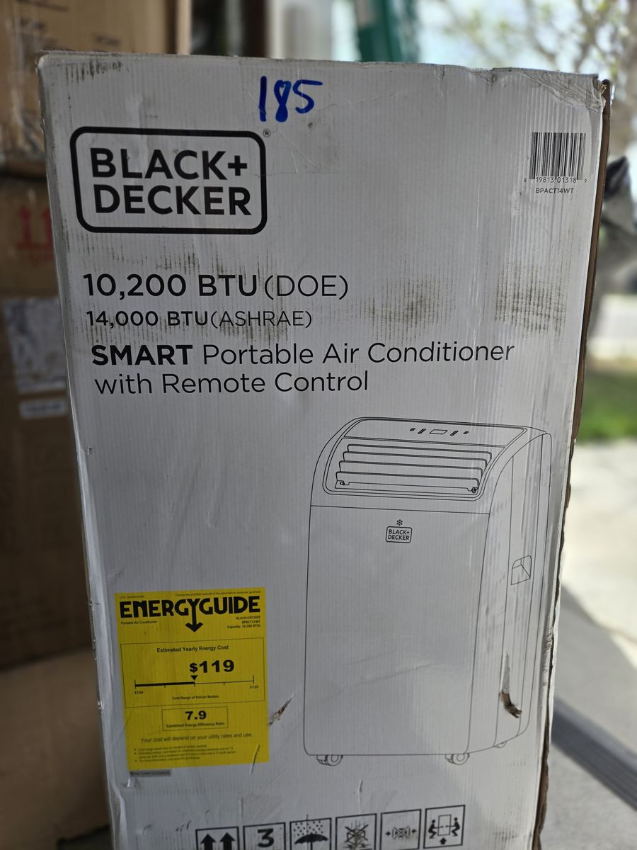 NEW Black & Decker 14,000 BTU ASHRAE Smart Portable Air Conditioner
