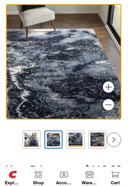 Icon area rug collection Sanji Blue 5'3"x7"