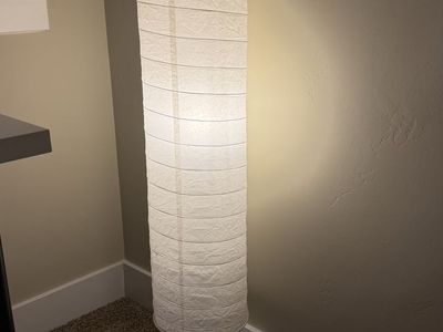 Modern Tall White Paper Lantern Floor Lamp with Foot Switch