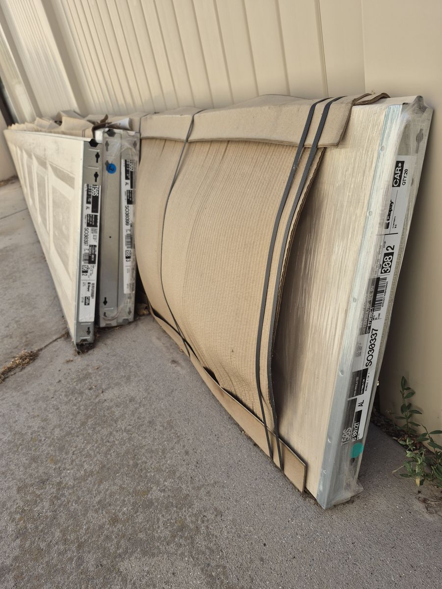 Clopay 7 ft almond garage door new