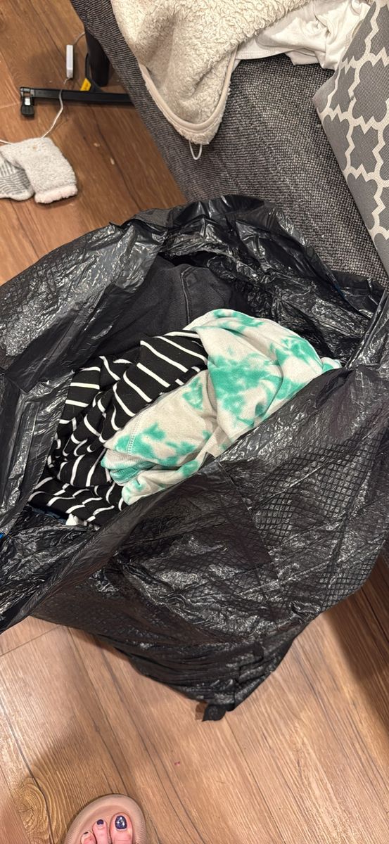 Bags of women’s clothes