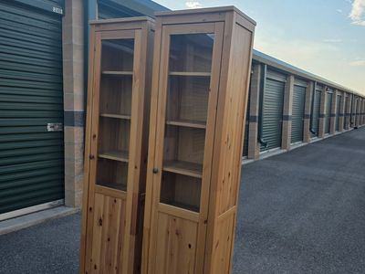 Set of 2 IKEA HEMNES Solid Pine Glass Door Cabinets /$125 each