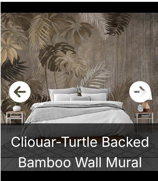 Cliouar Tropical Monstera & Palm Leaf Wall Mural Wallpaper 103" W x 69" H, 5 Panels (NEW)