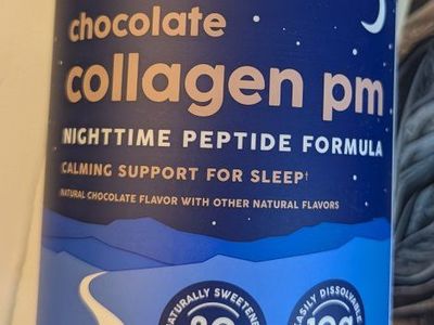NativePath Chocolate Collagen PM Nighttime Peptide Powder - Sleep Support, 20 Servings, New
