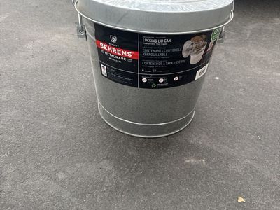 Behrens 6 Gallon Galvanized Steel Multi-Use Can with Locking Lid