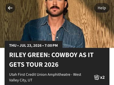 2 Riley Green Tickets - Cowboy As It Gets Tour 2026, GA Lawn, UFCU Amphitheatre, 7/23