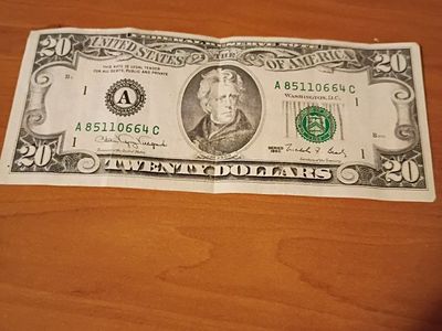 Series 1990 $20 Twenty Dollar Federal Reserve Note - Used Condition