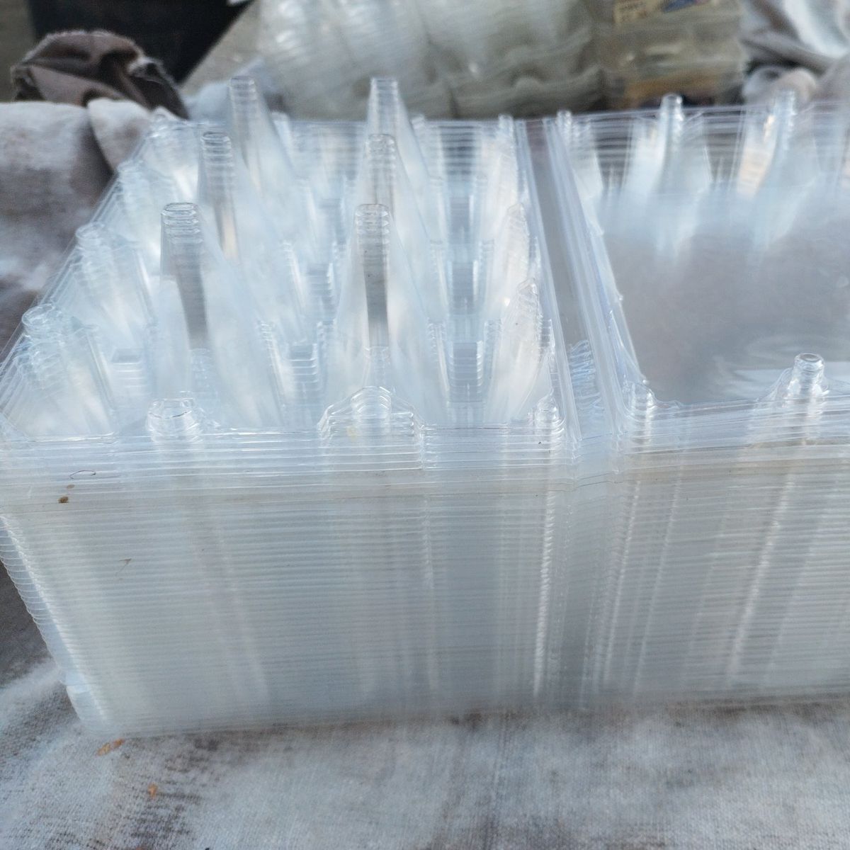 40 Plastic see through eggs cartons, selling eggs