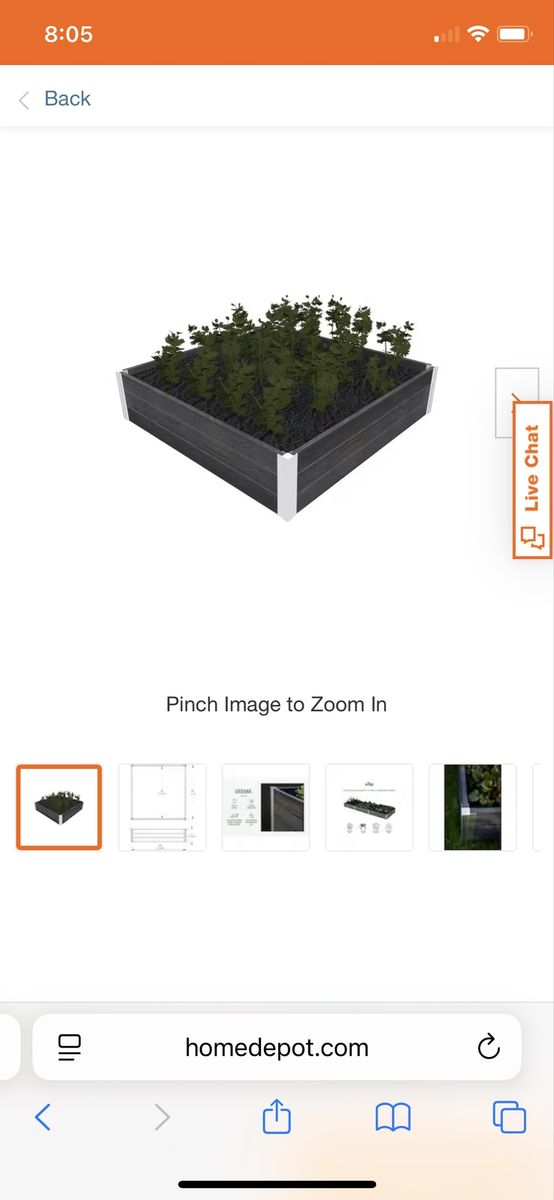 New 2 Pack Garden Bed Planter - Vita Urbana 4x4 Composite Raised, Square, Charcoal