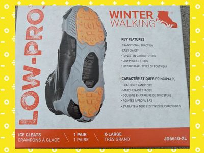 Winter Walking Low-Pro Ice Cleats - Tungsten Carbide Studs, (X-Large)