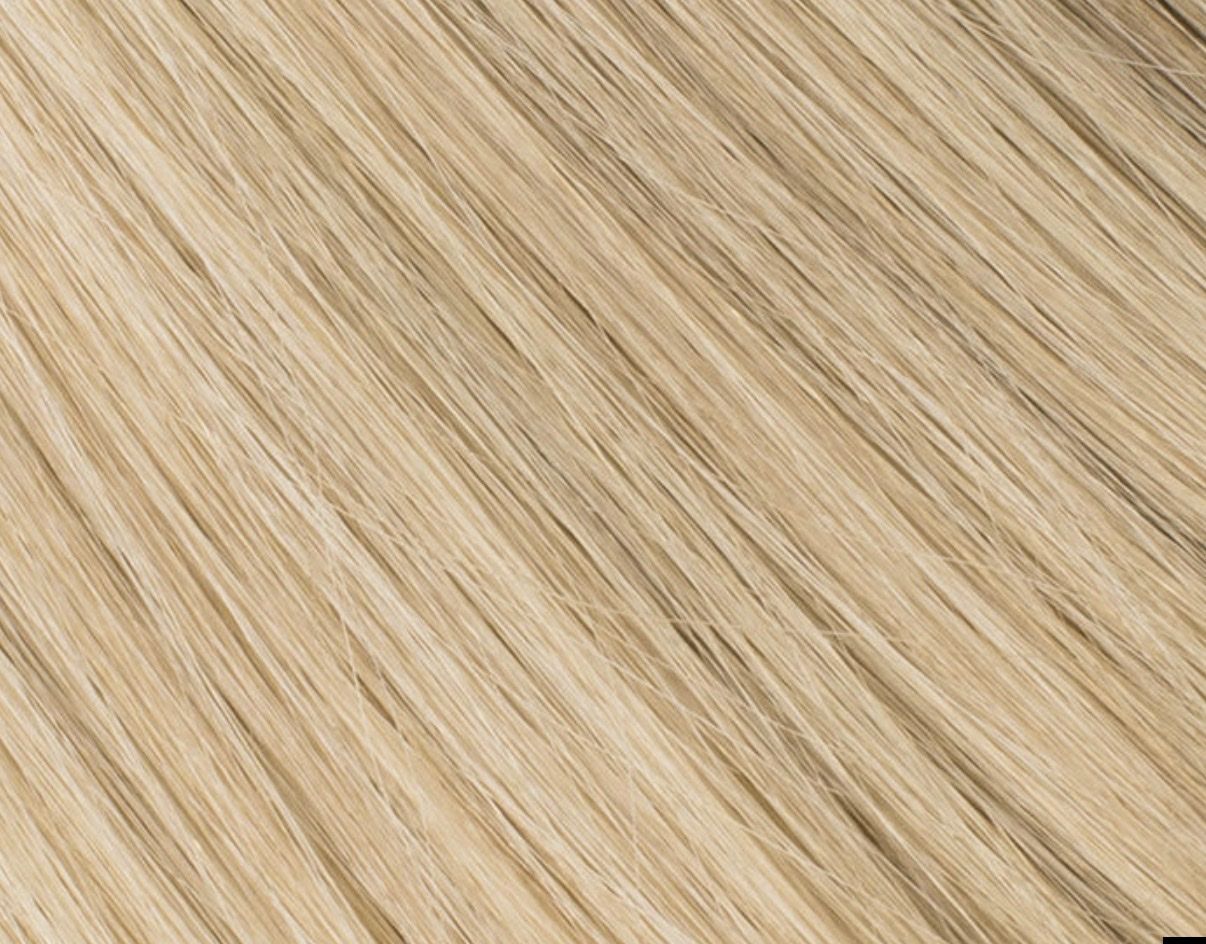 BELLAMI Professional Flex Weft Hair Extensions in Golden Amber Blonde #18/6 Highlight