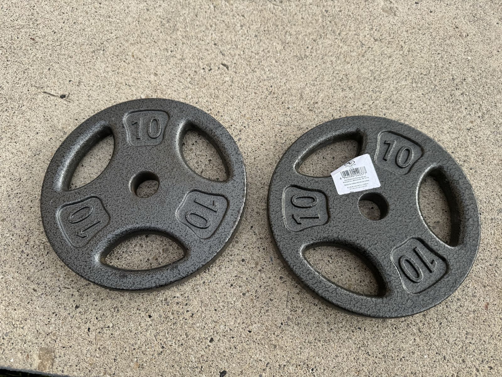 10 Lb Pound Easy grip Weight Plate Cast Iron Pair