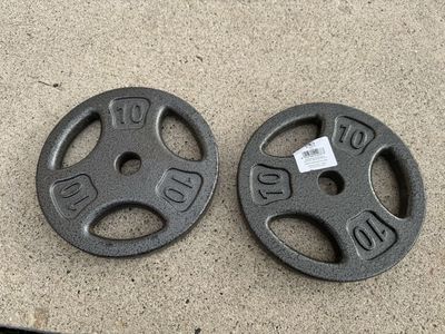 10 Lb Pound Easy grip Weight Plate Cast Iron Pair
