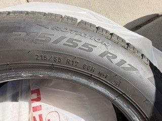 Set of 4 Pirelli Ice Zero 215/55R17 Winter Tires (60-65% Tread)