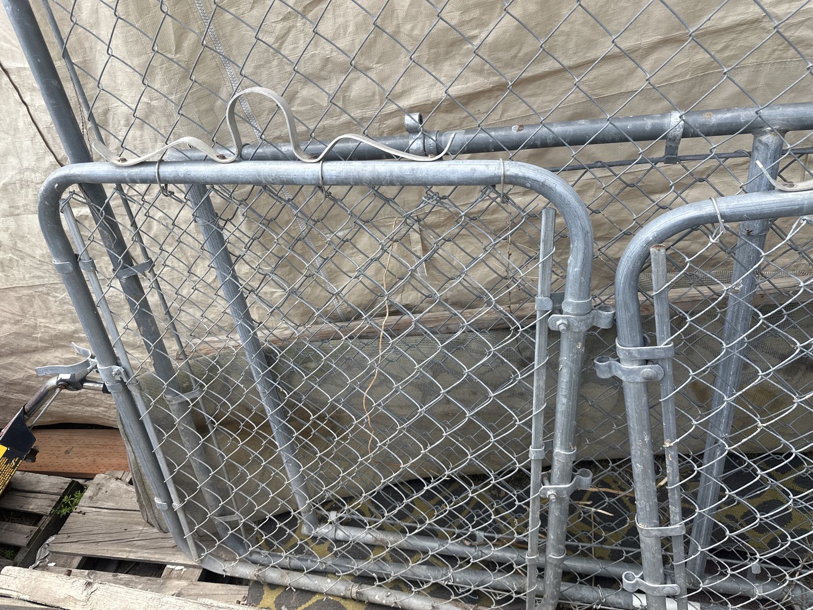Wire mesh fence gates, 4’x3’ $30 each, 6’x3’ $40 each.