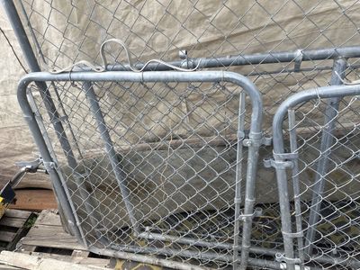 Wire mesh fence gates, 4’x3’ $30 each, 6’x3’ $40 each.