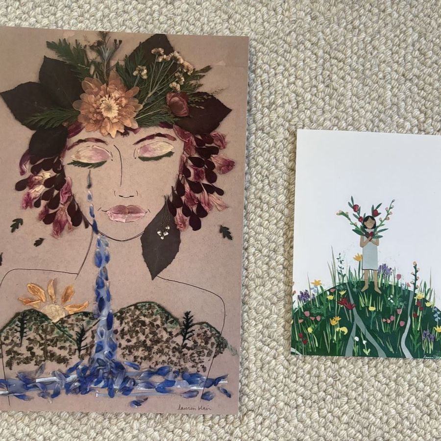 “Mother Nature” and “Girl in Nature” collage prints $10 OBO!