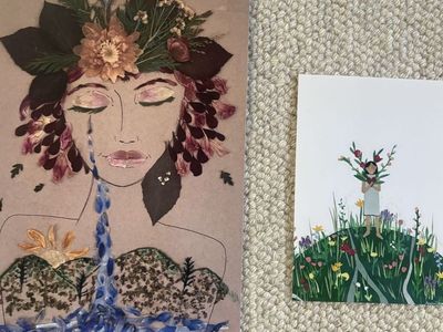 “Mother Nature” and “Girl in Nature” collage prints $10 OBO!