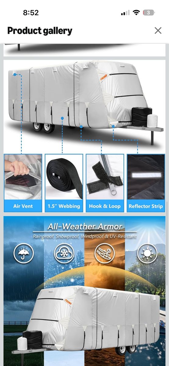 27-30 Ft Fruno travel trailer cover