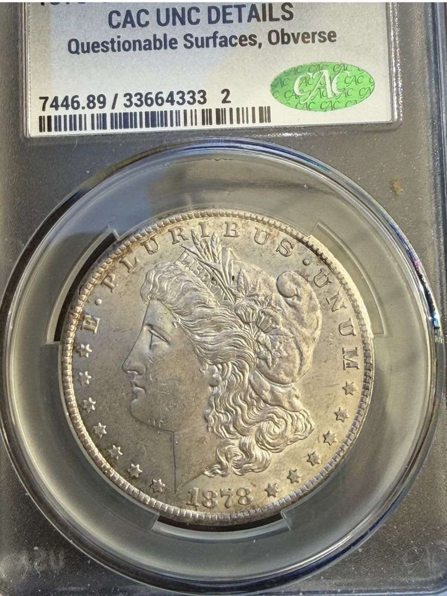 1878 cc unc details questionable surface obverse