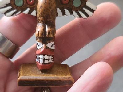 Authentic Alaska Craft Souvenir Totem Pole Ketchikan AK Wood Carved