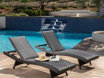 Seagrass Woven Chaise Lounge with Wheels, 2-pack, Gray 2127666 #106166
