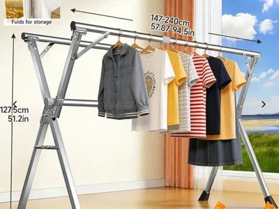 Brand New - Joybos Heavy Duty Stainless Steel Foldable Clothes Drying Rack