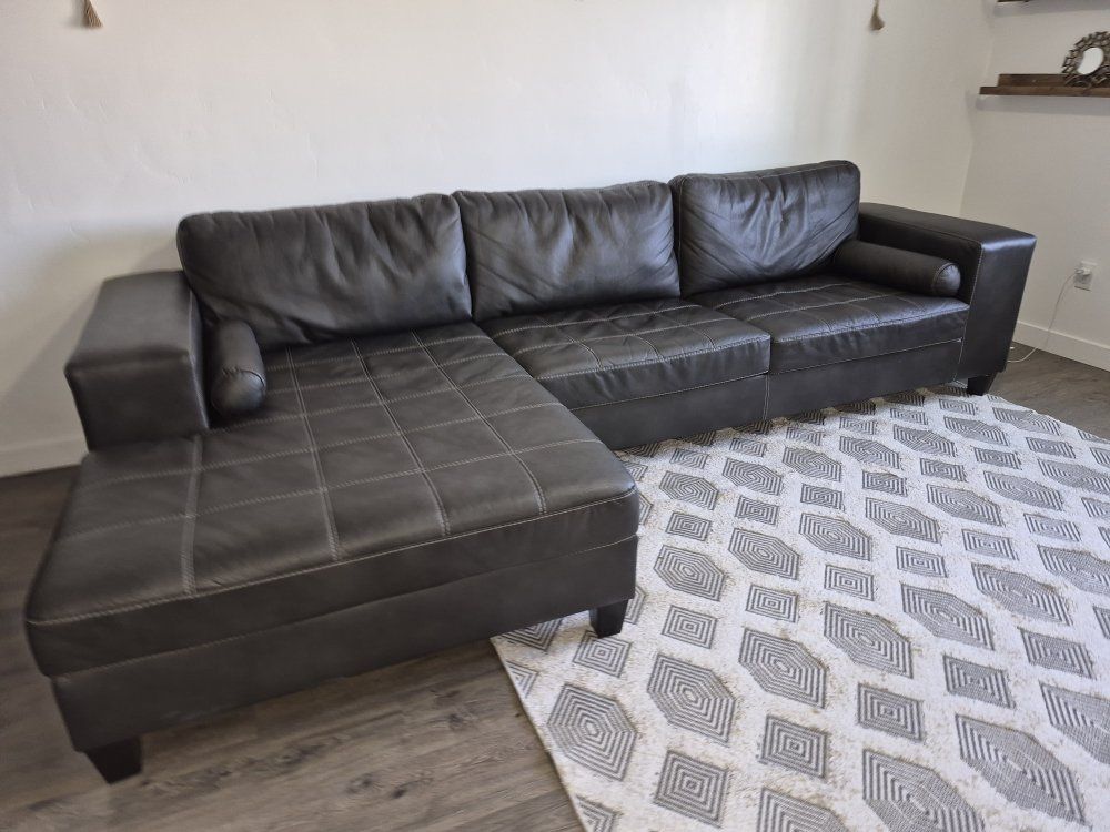 dark brown sectional couch