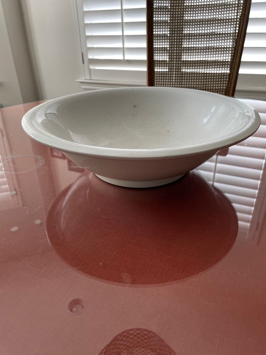 Antique White Ironstone Wash Basin Bowl