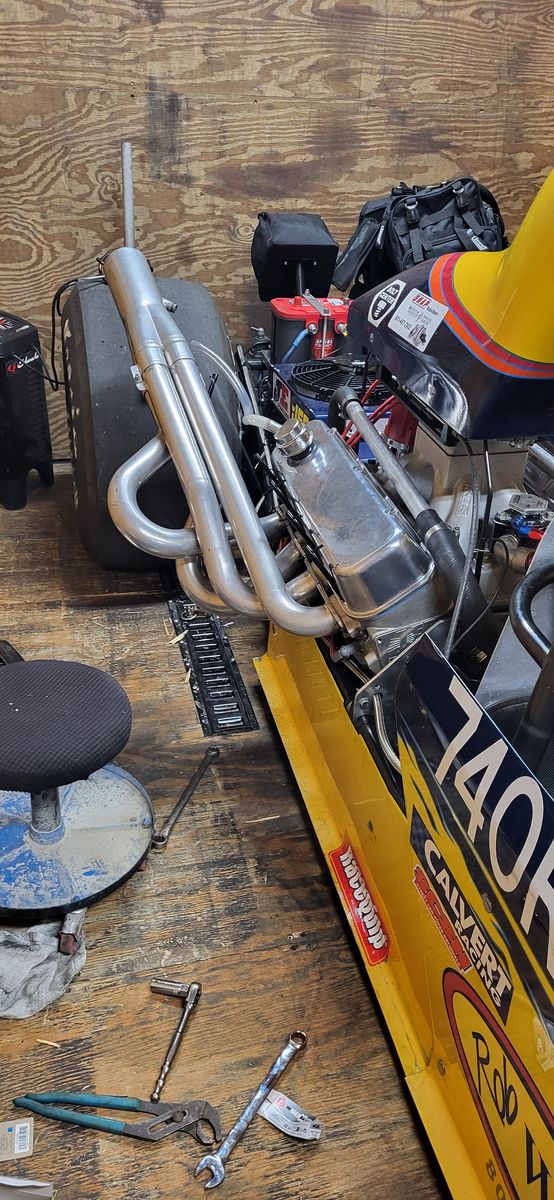 Up swept headers for bbc dragster
