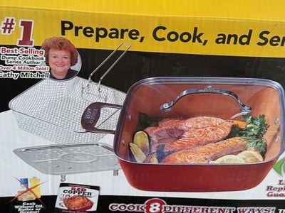 Red Copper Square 10" Copper Infused Ceramic 5-Piece Pan Set - Cook 8 Ways!