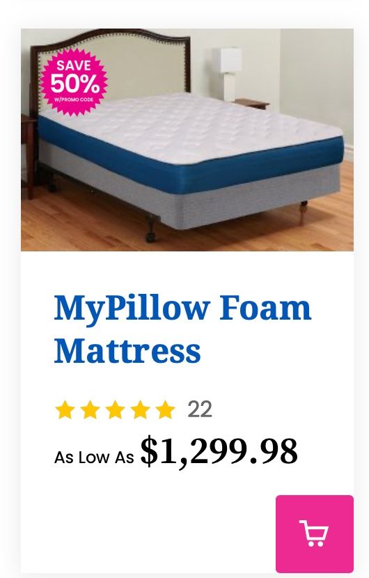 MyPillow Foam Mattress and Platform Bed Foundation with Hybrid+ Topper