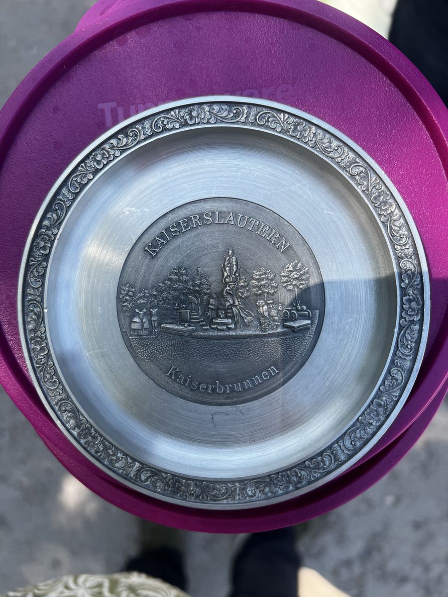 Vintage Zinn Kaiserbrunnen Kaiserslautern Pewter Plate