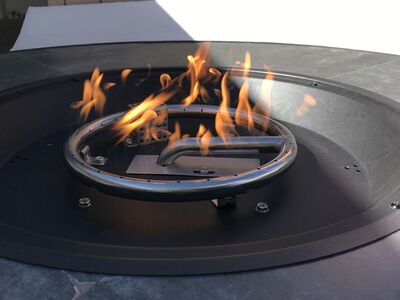 New marble top propane fire pit 4 feet tall works great