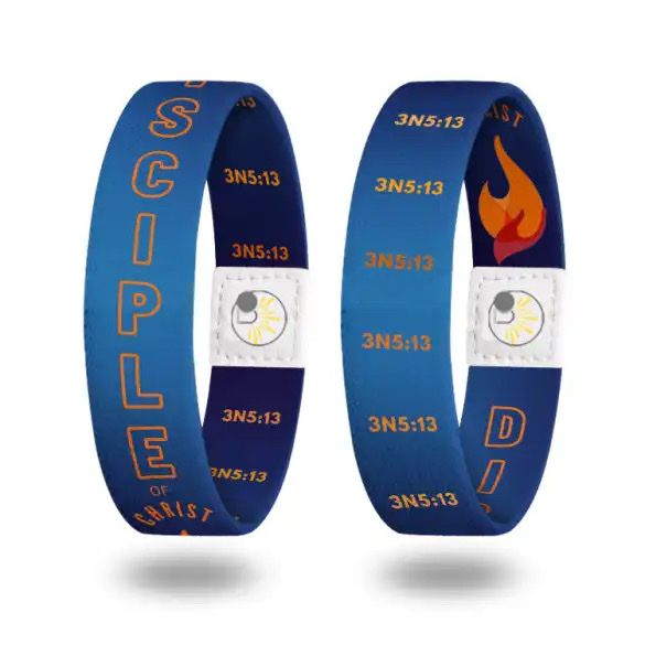Inspirational Religious Elastic Wristbands with Motivational Text and Graphics.