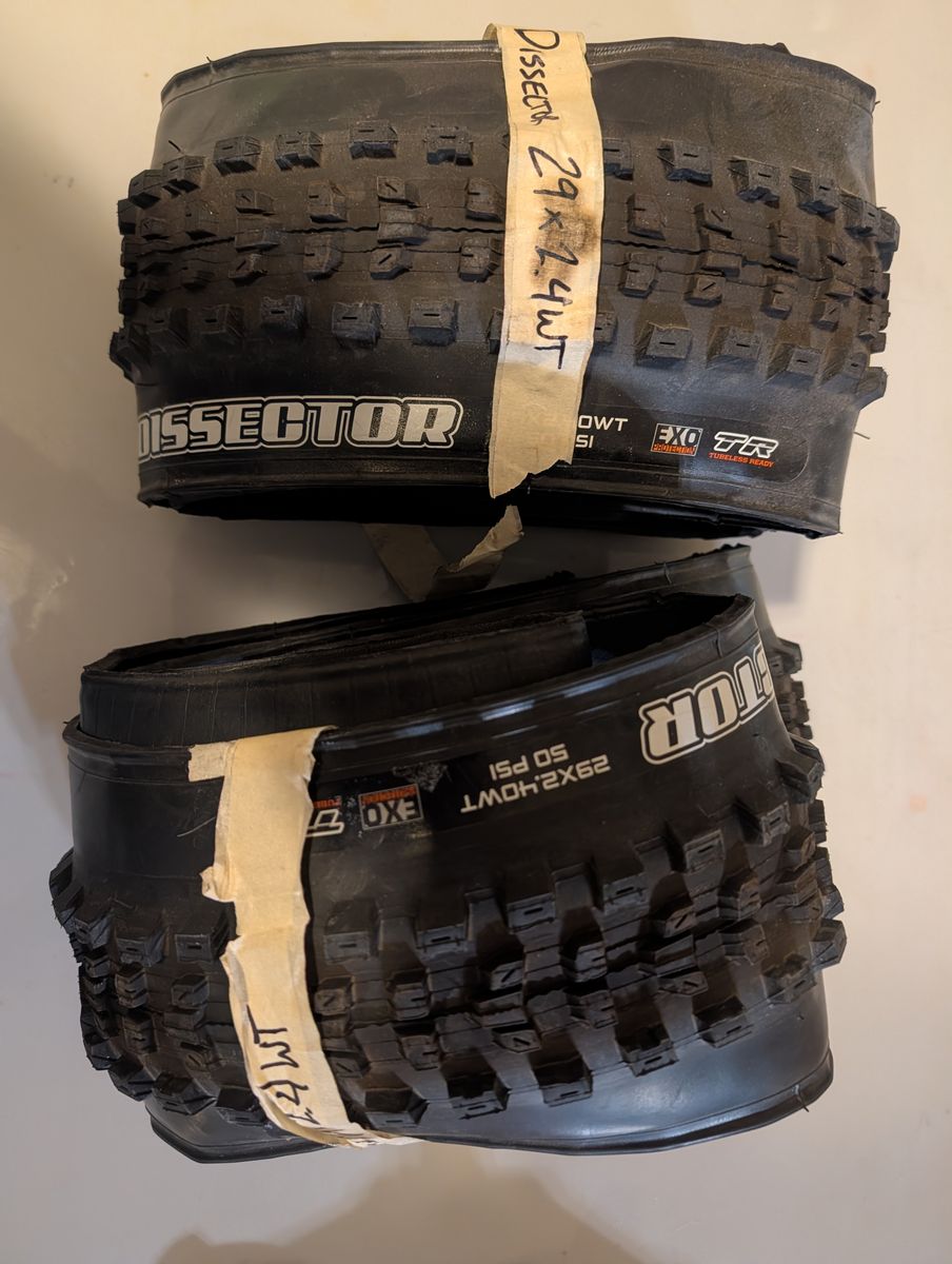 Maxxis Dissector tires, $75 for the pair