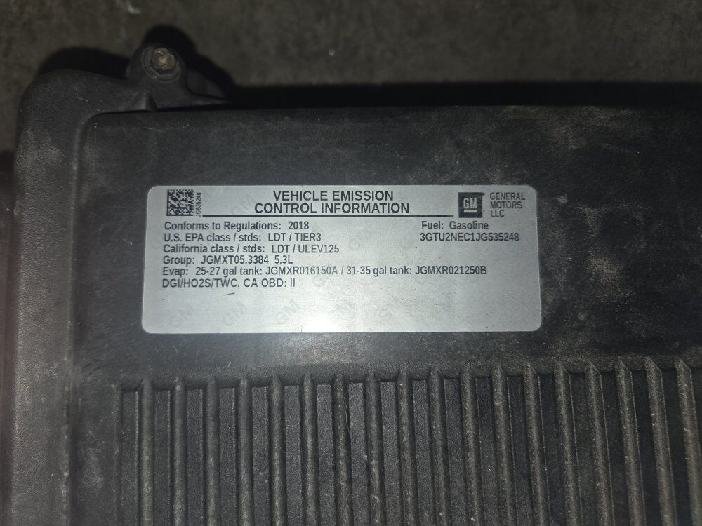 2018 gmc sierra stock air intake