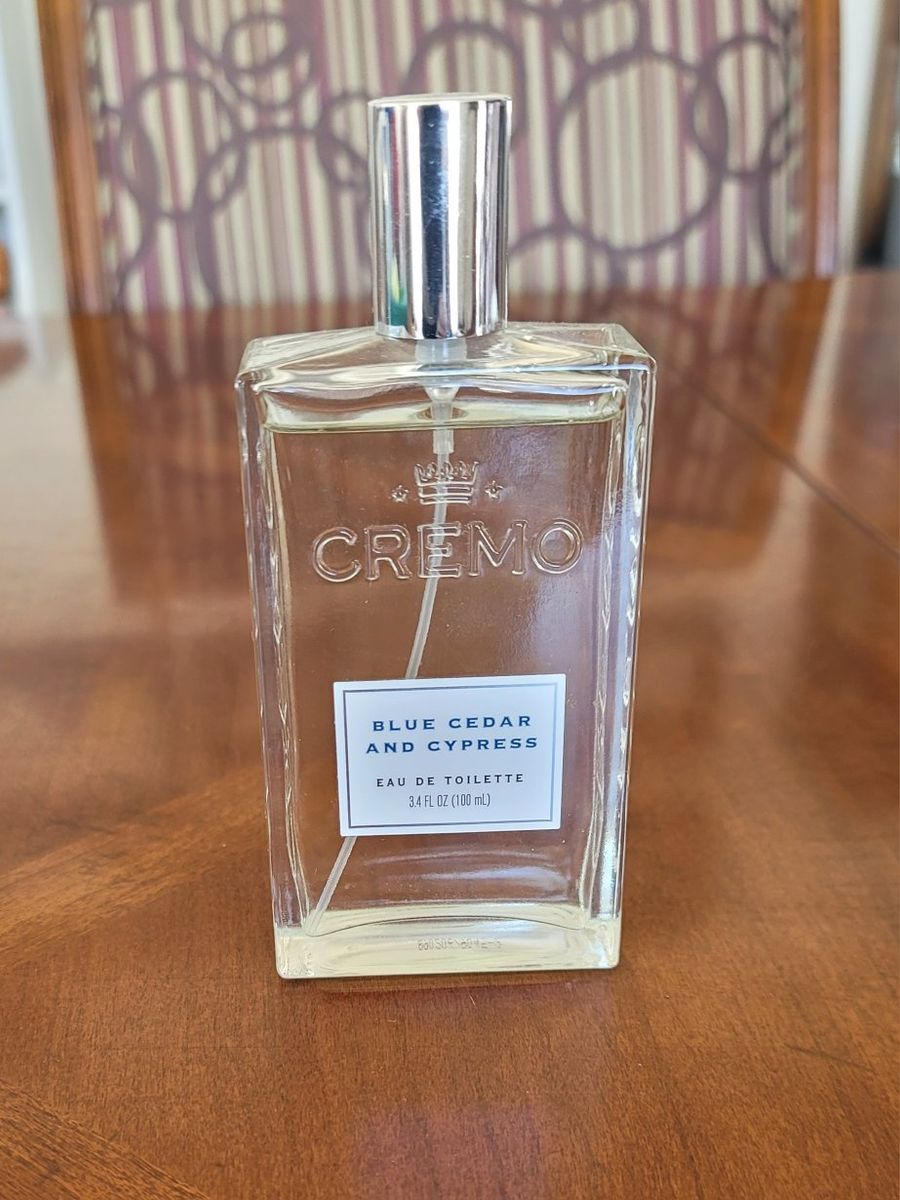 3.4 Oz Cremo Cologne Blue Cedar and Cyprus, Used