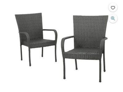New Outdoor Wicker Chairs - 2 Pack